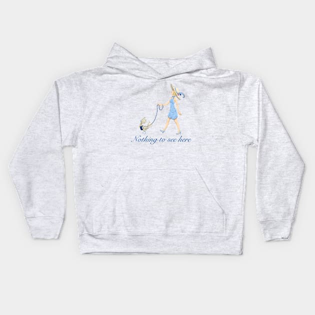 Just Walking My Chicken, Nothing to See Here Kids Hoodie by MayLinnArt